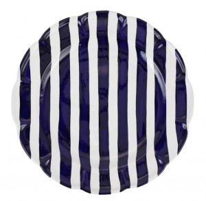 Amalfitana Cobalt Stripe Round Platter