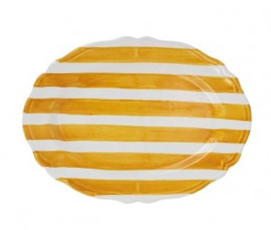 Amalfitana Yellow Stripe Oval Platter