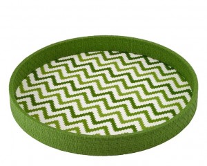 Ripple Round Tray in Grass