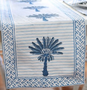 Palm Tree Blue 90" Runner