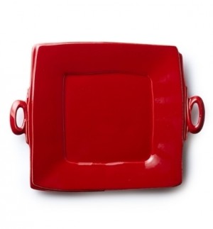 Lastra Red Handled Square Platter