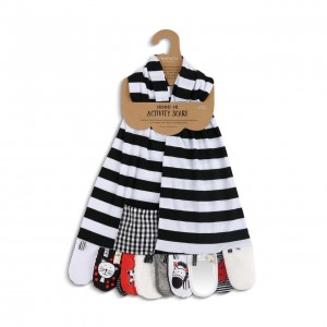 Black and White Mommy and Me Activity Scarf