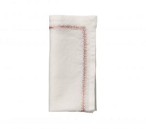 Jardin Napkin in White and Blush Set/4