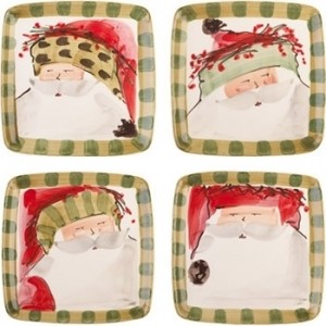 Old St. Nick Assorted Square Salad Plates Set/4