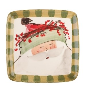 Old St. Nick Green Hat Square Salad Plate