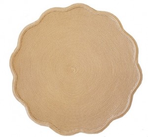 Round Scallop Placemat in Cream Toast Set/4