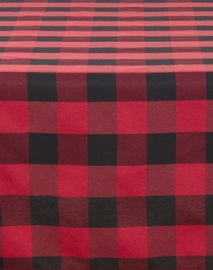 Black and Red Buffalo Check 70" Square Topper