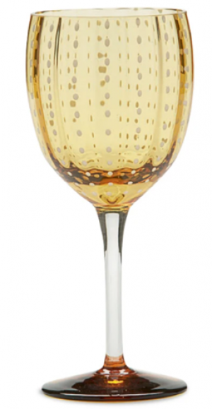 Perle Amber Wine Goblet Set/4