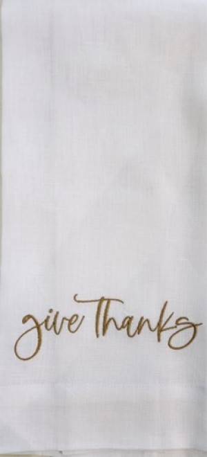 Give Thanks Linen Guest Towel