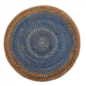 Shaded Rattan Placemat in Blue Set/4