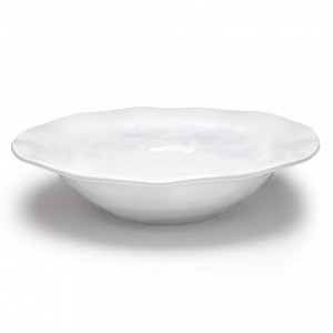 Ruffle White Round Shallow Bowl