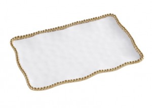 The Gold Beaded Rectangular Platter