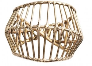 Cage Napkin Ring in Gold Set/4