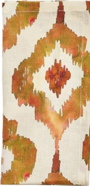 Watercolor Ikat Napkin in Rust Set/4