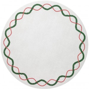 Olympia Red and Green Round Placemat Set/4