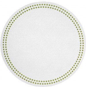 Pearls Willow on White Round Placemat Set/4