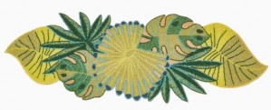 Beaded Tropical Leaves Runner