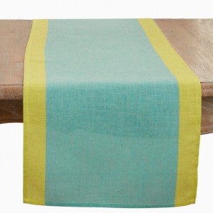 Sea Green Banded Table Runner