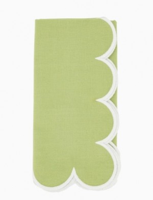 Scallop Hem Napkin Kiwi Set/4