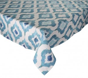 Watercolor Ikat Blue 54" x 110" Tablecloth