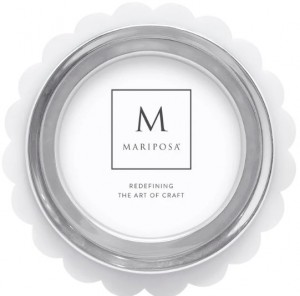 White Acrylic Scallop Round Frame
