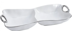 Silver Handled Two Section Server