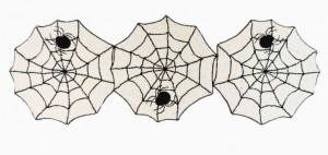 Halloween Spiderweb Bead Table Runner in Cream & Black