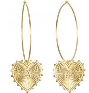 Beaded Heart Hoops