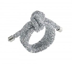 Glam Knot Napkin Ring in Silver Set/4