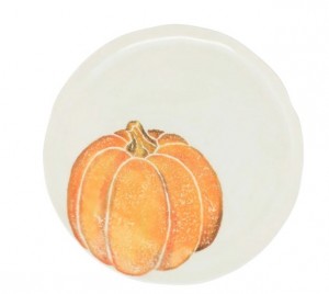 Pumpkins Salad Plate with Small Orange Pumpkin