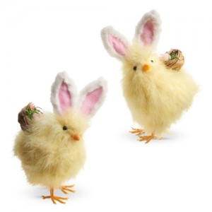 9" Fluffy Chick with Bunny Ears