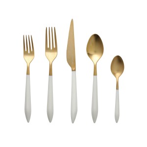 Ares Oro and White Five Piece Place Setting