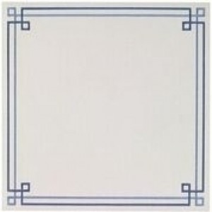 Link Antique White and Blue Square Easy Care Mat Set/4