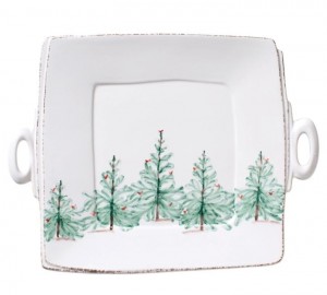 Lastra Holiday Handled Square Platter