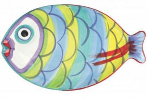 Pesci Colorati Figural Fish Platter