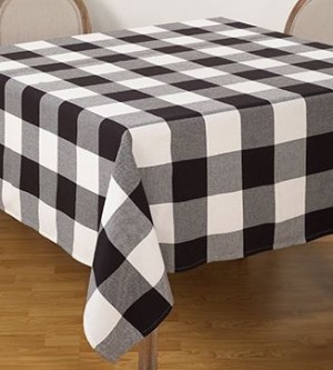 Black Buffalo Check 70" Square Topper