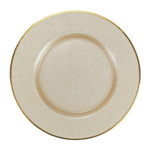 Metallic Glass Pearl Charger/Service Plate