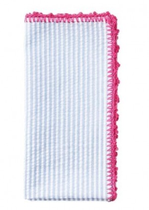 Seersucker Napkin in Periwinkle and Pink Set/4
