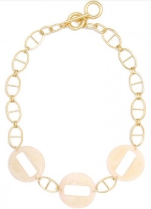 Mariner Chain and Cream Resin Cloud Links Collar Necklace