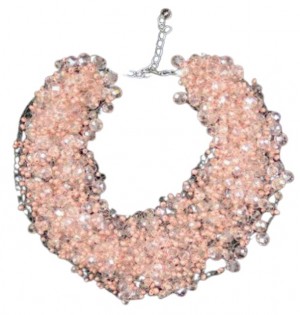 Pink Crystal Cluster Necklace