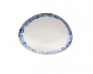 Brisa Ria Blue Oval Bread/Canape Plate