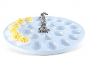 Deviled Egg Platter with Pewter Rabbit