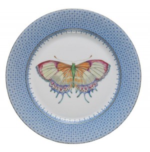Cornflower Lace Salad Plate with Butterfly