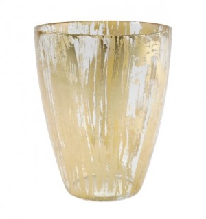 Rufolo Glass Gold Brushstroke Vase