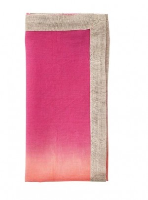 Dip Dye Napkin in Fuchsia and Orange Set/4