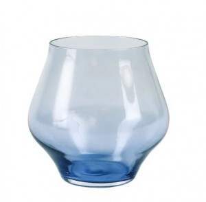 Contessa Blue Stemless Wine Glass Set/4
