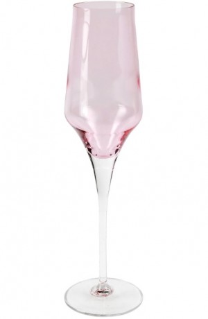 Contessa Pink Tall Champagne Glass Set/4