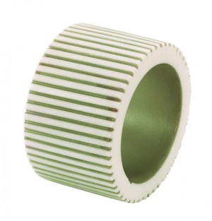 Pinstripe Green Napkin Ring Set/4