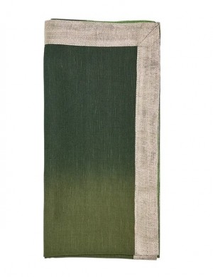 Dip Dye Napkin in Olive and Green Set/4