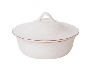 Cantaria Round Covered Casserole White